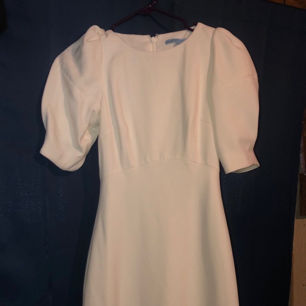White knee length dress